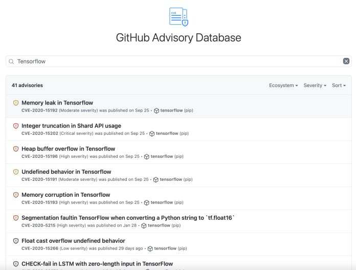 GitHub Advisory adversarial attacks